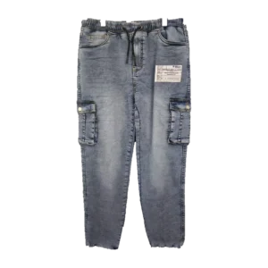 Grey Washed Cargo Jeans