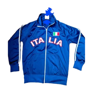 Italia Blue Zip-Up Track Jacket