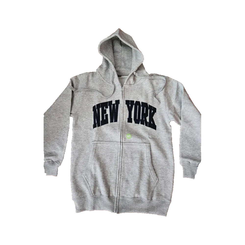 New York Grey Graphic Hoodie - Image 2