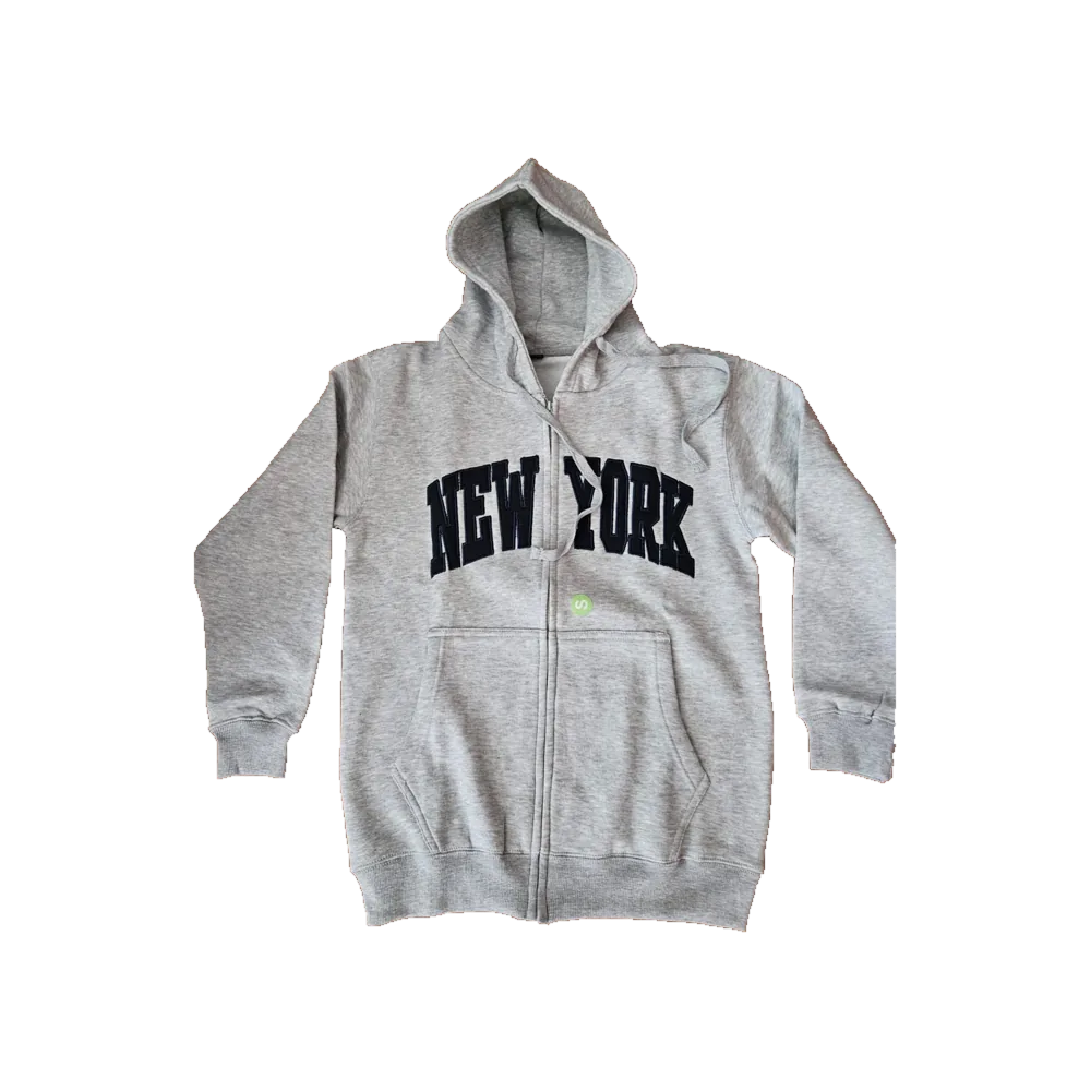 New York Grey Graphic Hoodie