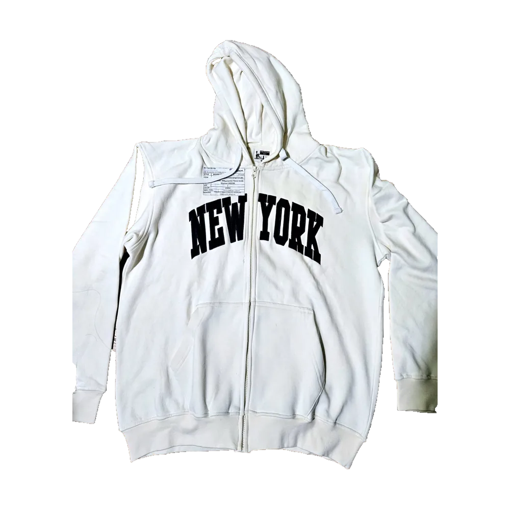 New York White Graphic Hoodie