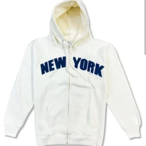 New York Full-Zip Hoodie – Cream