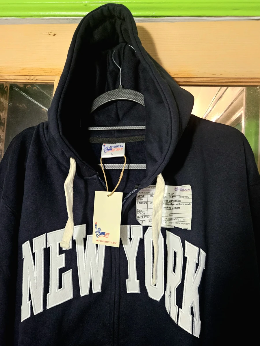 New York Full-Zip Hoodie – Navy - Image 3
