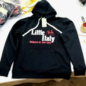 Little Italy Graphic Pullover Hoodie – Black