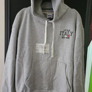 Little Italy Small-Logo Hoodie – Heather Grey