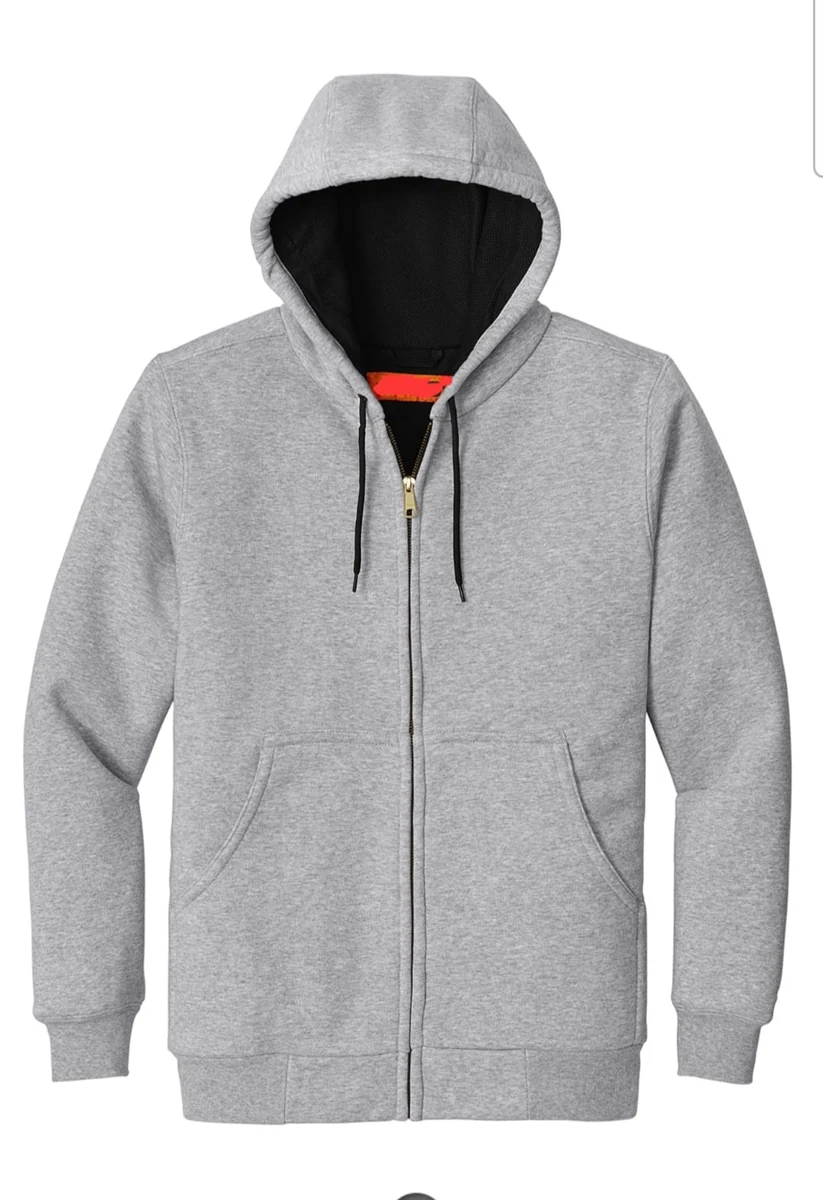 Essential Contrast-Lined Zip Hoodie – Heather Grey