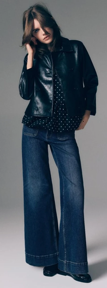 Wide-Leg Patch-Pocket Jeans – Denim Wash Collection - Image 3