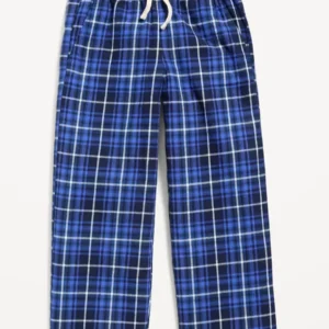 Drawstring Check Casual Pants – Blue and White