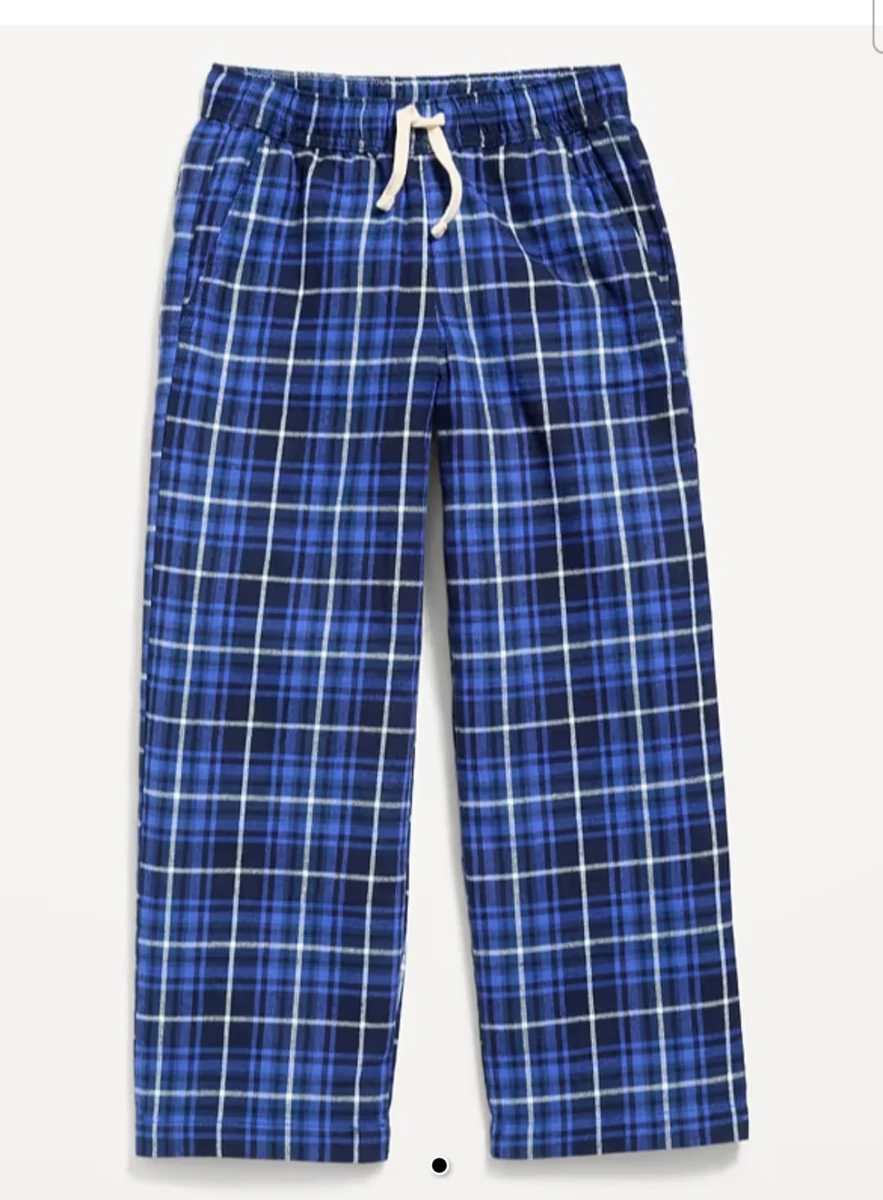 Drawstring Check Casual Pants – Blue and White