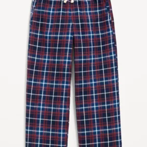 Drawstring Check Casual Pants – Burgundy and Navy