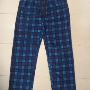Check Casual Pants – Navy and Teal